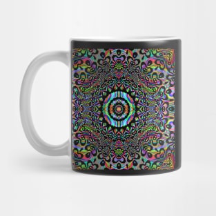 Kaleidoscope Trippy Skulls Rainbow Mug